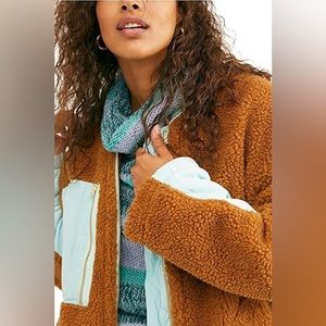 We The Free Brown and Light Blue Teddy Jacket